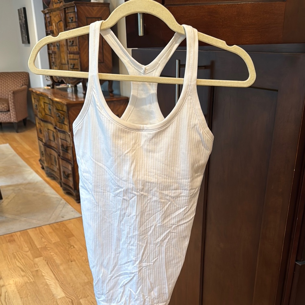 lululemon athletica White Ribbed Tank Top